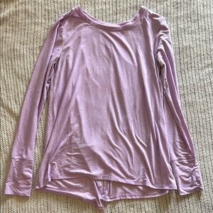 GapFit Breathe Lavender Long Sleeve Tie-back Top